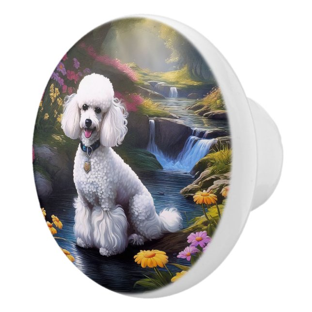 Bouton De Porte En Céramique Poodle (Droite)