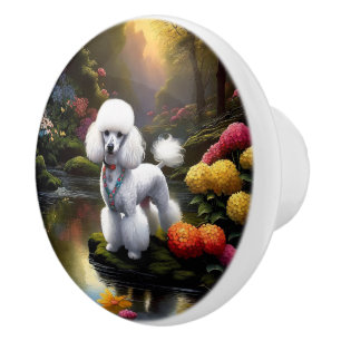 Bouton De Porte En Céramique Poodle