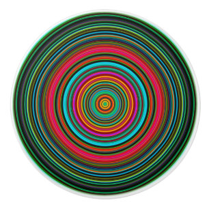 Bouton De Porte En Céramique Porte-clés anneaux multicolores