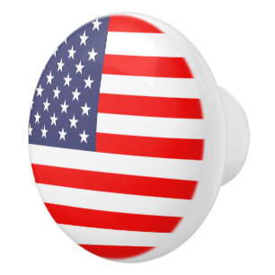 Bouton De Porte En Céramique Porte du drapeau américain patriotique et tiroirs