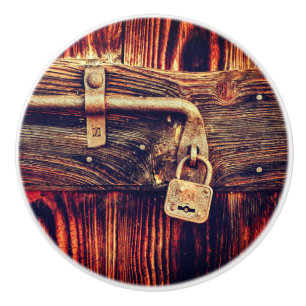 Bouton De Porte En Céramique Porte en bois rustique avec serrure en laiton anti