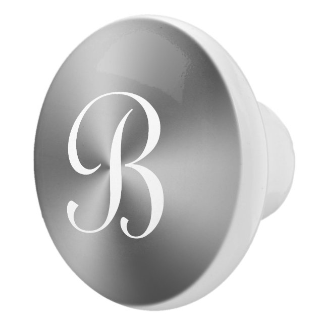 Bouton De Porte En Céramique Porte en marbre métallique argenté et tiroirs (Droite)