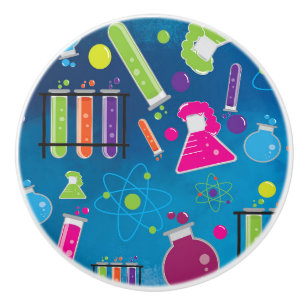 Bouton De Porte En Céramique Porte-meubles de salle colorée de scientifique fou