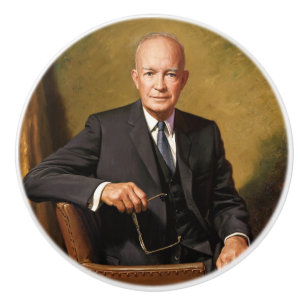 Bouton De Porte En Céramique Portrait du président Dwight Eisenhower à la Maiso