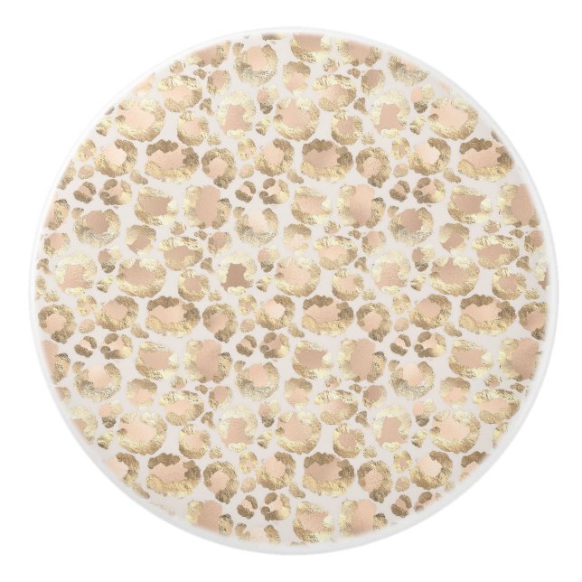BOUTON DE PORTE EN CÉRAMIQUE POSTER DE ANIMAL LEOPARD PERSONNALISÉ ABSTRAIT (Devant)