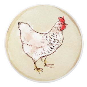 Bouton De Porte En Céramique Poulet d'élevage