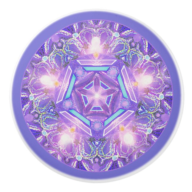 Bouton De Porte En Céramique Pourpre W1 (Devant)