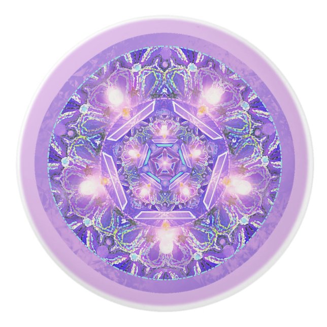 Bouton De Porte En Céramique Pourpre W1 (Devant)