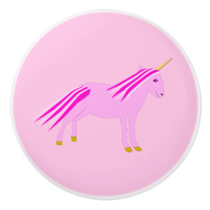 Bouton De Porte En Céramique Pretty Pink Baby Girl Unicorn Nursery