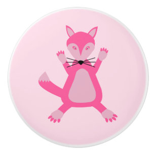 Bouton De Porte En Céramique Pretty Rose Baby Girl Fox Nursery