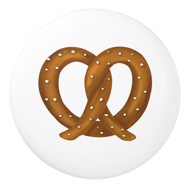 Bouton De Porte En Céramique Pretzel doux Quirky Cuisine Matériel (Devant)
