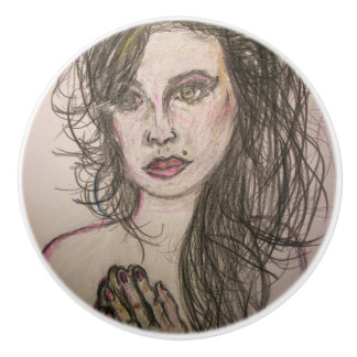 Bouton De Porte En Céramique Prière de la fille de la ruche