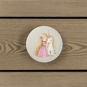 Bouton De Porte En Céramique Princesse de conte de fées à l'aquarelle Fantaisis
