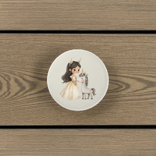 Bouton De Porte En Céramique Princesse de conte de fées à l'aquarelle Fantaisis