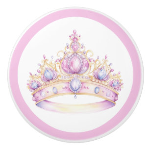 Bouton De Porte En Céramique Princesse Tiara Fille en céramique Knob