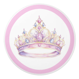 Bouton De Porte En Céramique Princesse Tiara Fille en céramique Knob
