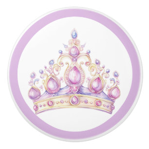 Bouton De Porte En Céramique Princesse Tiara Fille en céramique Knob