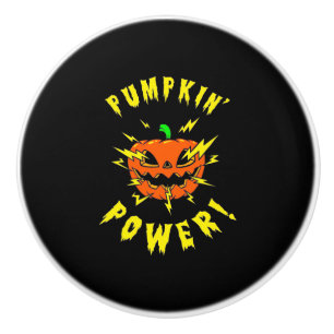 Bouton De Porte En Céramique Puissance Citrouille d'Halloween