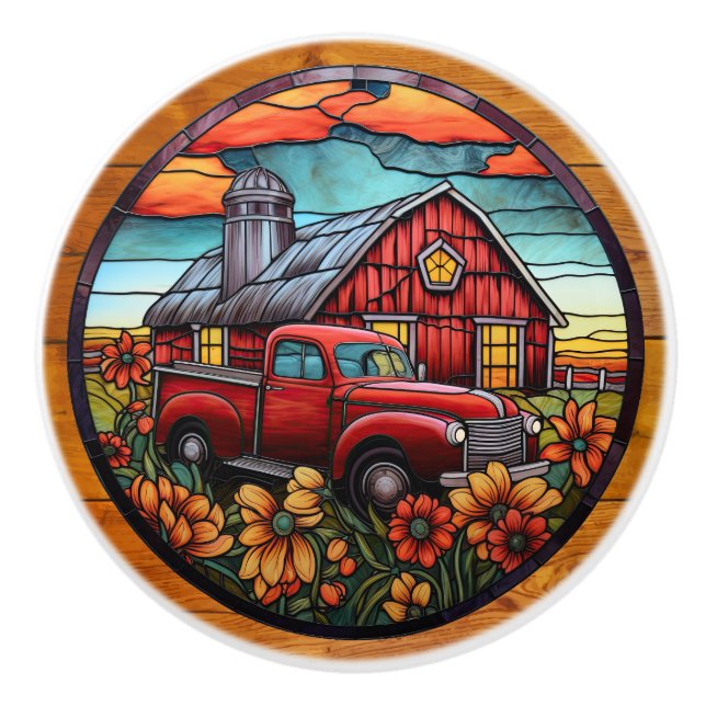 Bouton De Porte En Céramique Puits de tiroir de camion agricole (Devant)