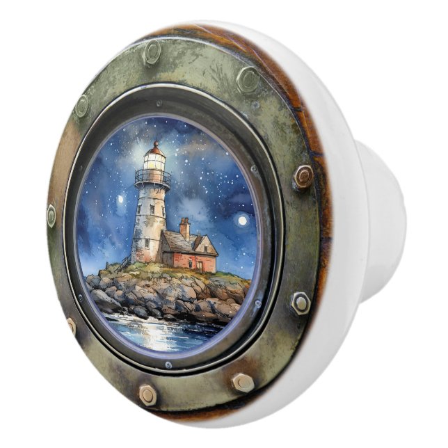 Bouton De Porte En Céramique Puits de tiroir de phare à hublot nautique (Droite)