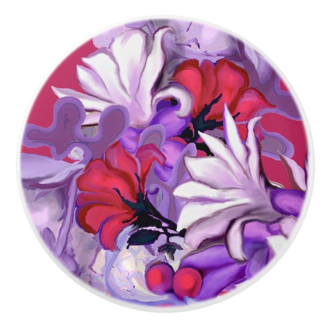 Bouton De Porte En Céramique Puits violets Fairy Ceramic Knob (Devant)