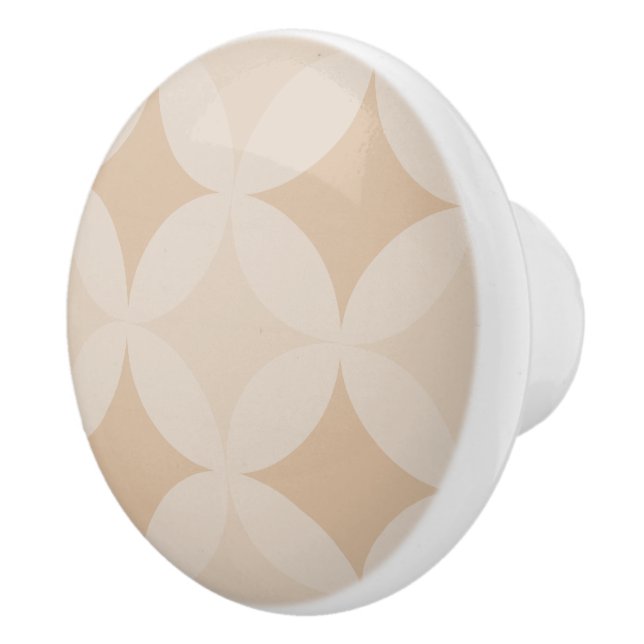 Bouton De Porte En Céramique Pulls à tiroirs - Cercles en tan et diamants (Droite)