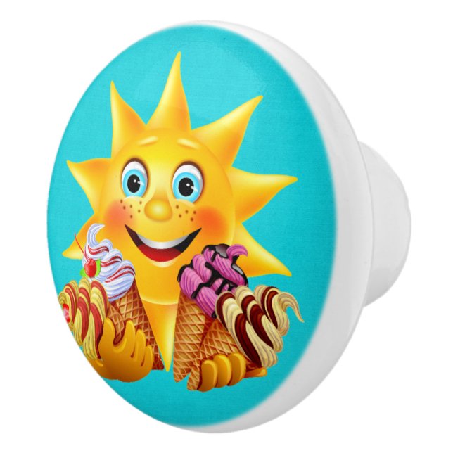 Bouton De Porte En Céramique Pulls de tiroirs doux à la crème glacée (Droite)