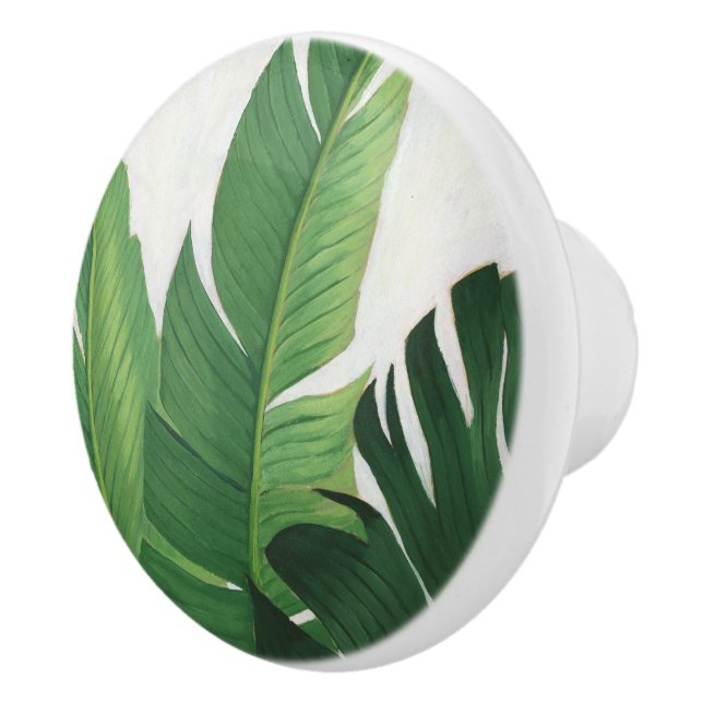 Bouton De Porte En Céramique Pura Vida - Feuilles tropicaux (Droite)