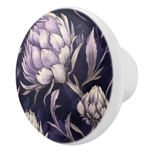 Bouton De Porte En Céramique Purple écossais