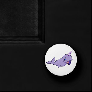 Bouton De Porte En Céramique Purple Narwhal Lavande Magique Mer Unicorn Salle