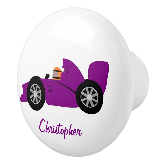Bouton De Porte En Céramique Purple Racing Car Design (Droite)