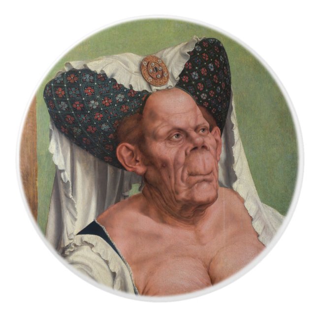 Bouton De Porte En Céramique Quentin Matsys - Une Vieille Femme Grotesque (Devant)