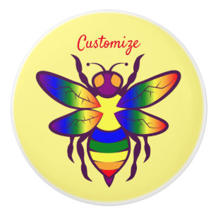 Bouton De Porte En Céramique Rainbow Bee Thunder_Cove