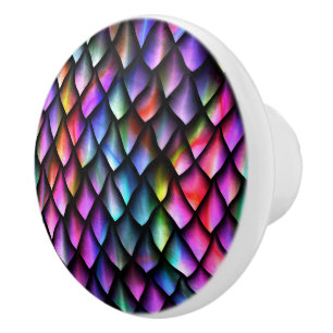 Bouton De Porte En Céramique Rainbow Dragon Scales Knob