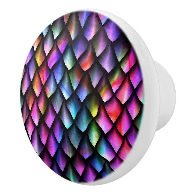 Bouton De Porte En Céramique Rainbow Dragon Scales Knob (Droite)