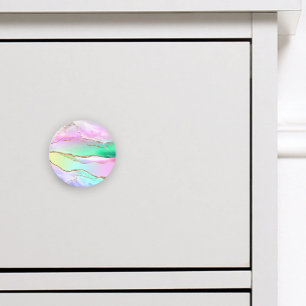 Bouton De Porte En Céramique Rainbow Pastel Gold Agate