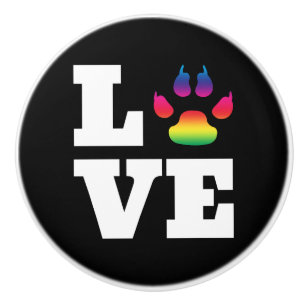 Bouton De Porte En Céramique Rainbow paw