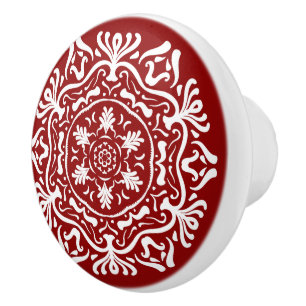 Bouton De Porte En Céramique Raspberry Mandala