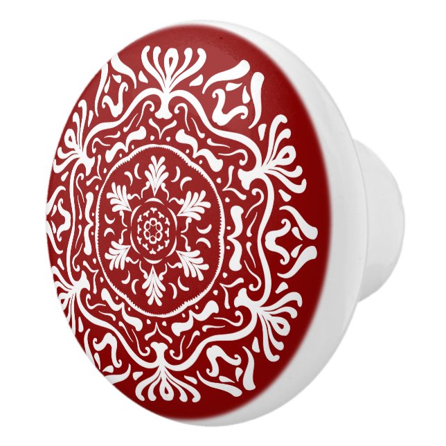 Bouton De Porte En Céramique Raspberry Mandala (Droite)