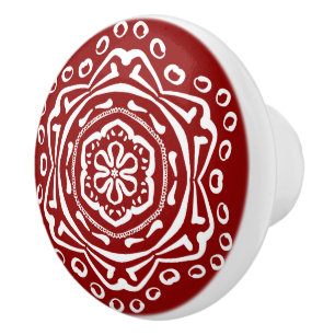 Bouton De Porte En Céramique Raspberry Mandala