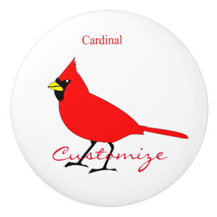 Bouton De Porte En Céramique Red Cardinal Bird Thunder_Cove