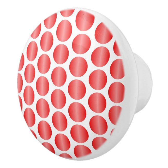 Bouton De Porte En Céramique Red Polka Dot Design (Droite)