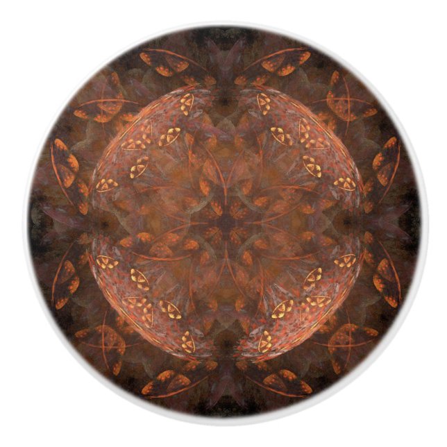Bouton De Porte En Céramique Reflet doré cuivré (Devant)