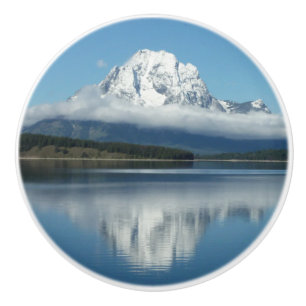 Bouton De Porte En Céramique Reflet du mont Moran dans le Grand Teton