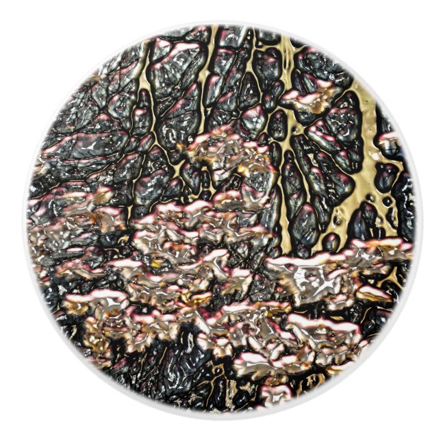 BOUTON DE PORTE EN CÉRAMIQUE RÉFLEXIONS D'EAU DE FLUX (Devant)