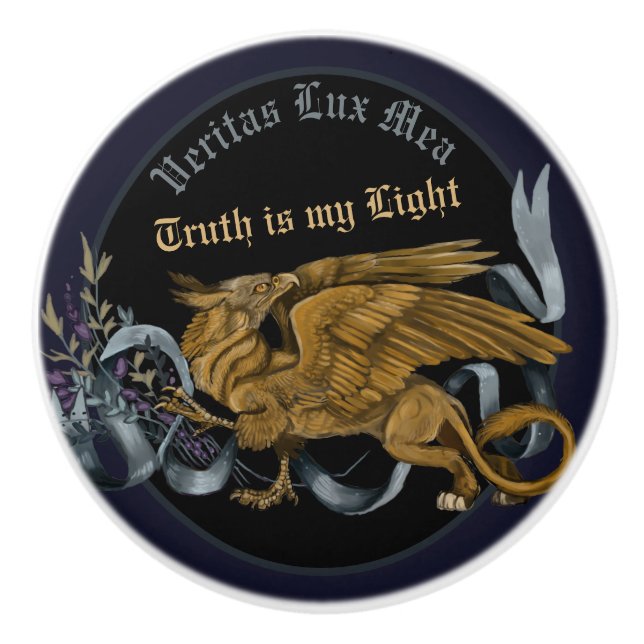 Bouton De Porte En Céramique Regal Gold Griffin (Devant)