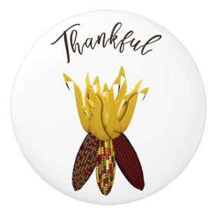 Bouton De Porte En Céramique Remerciements - Coloré Corn indien d'automne