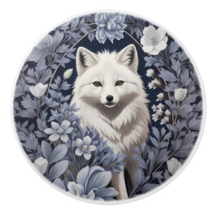 Bouton De Porte En Céramique Renard arctique magnifique inspiré de William Morr