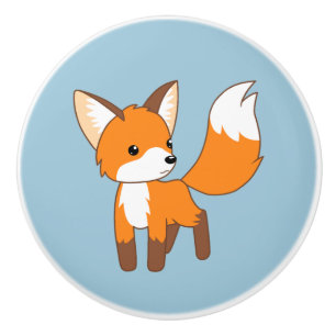 Bouton De Porte En Céramique Renard Petit et Mignon