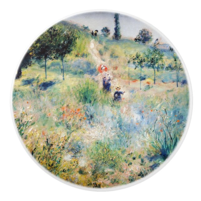 Bouton De Porte En Céramique Renoir - Chemin menant à travers l'herbe haute (Devant)
